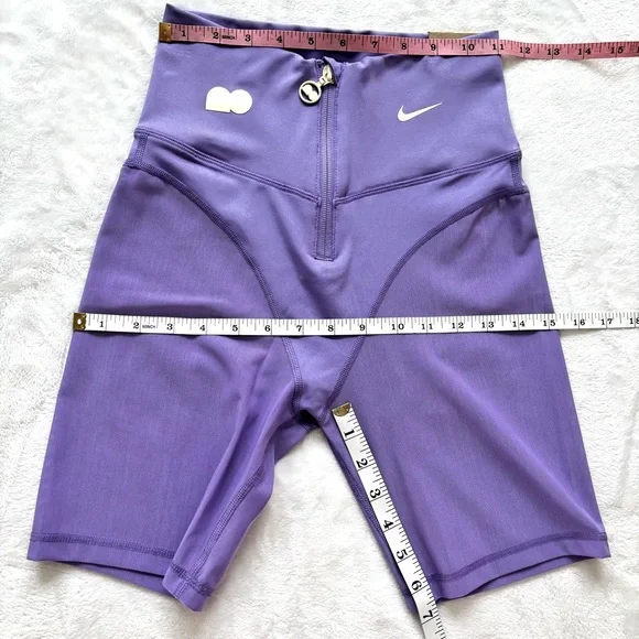NIKE X Naomi Osaka Tight Fit Front Zipper Purple Mesh Biker Shorts--XS - Picture 15 of 15